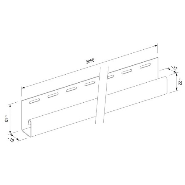 Ukončovací J-profil DECO SIDING SV-15 světle šedá Ukončovací J-profil DECO SIDING SV-15 světle šedá