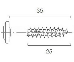 Upevňovací vrut - nerezový - 3,5 x 35 mm - drážka Torx T15 Upevňovací vrut - nerezový - 3,5 x 35 mm - drážka Torx T15