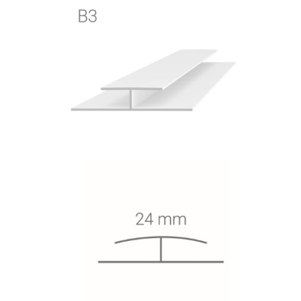Spojovací profil Vilo B3 - bílý / 2,7 m Spojovací profil Vilo B3 - bílý / 2,7 m