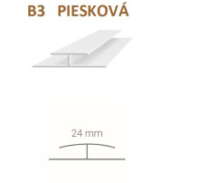 Spojovací profil Vilo B3 - piesková / 2,7 m Spojovací profil Vilo B3 - piesková / 2,7 m
