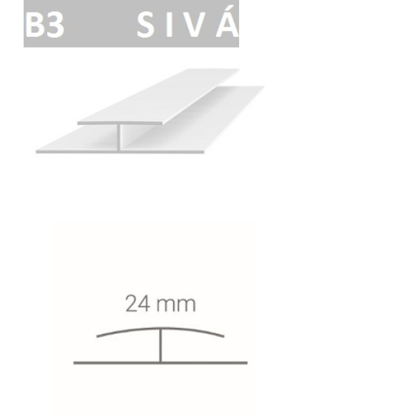 Spojovací profil Vilo B3 - sivá /2,7 m Spojovací profil Vilo B3 - sivá /2,7 m