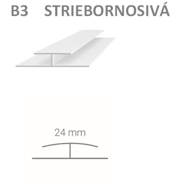 Spojovací profil Vilo B3 - stříbrno šedá / 2,7 m Spojovací profil Vilo B3 - stříbrno šedá / 2,7 m