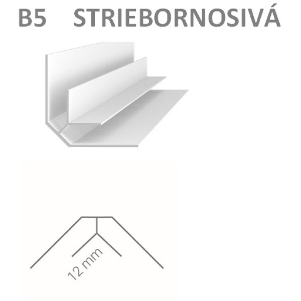 Koutový rohový profil – Vilo - B5 – stříbrno šedá / 2,7m Koutový rohový profil – Vilo - B5 – stříbrno šedá / 2,7m