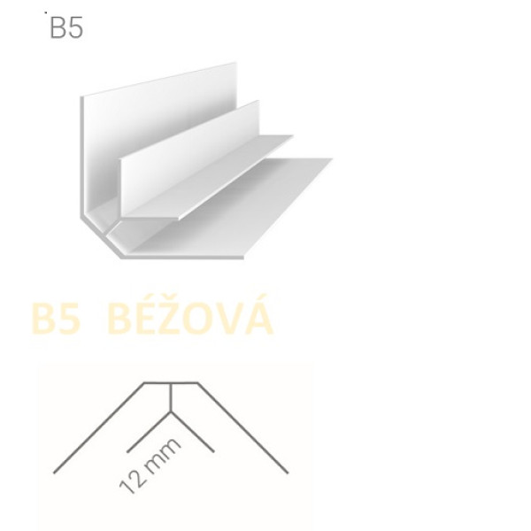 Vnútorný rohový profil – Vilo – B5 – béžová / 2,7m Vnútorný rohový profil – Vilo – B5 – béžová / 2,7m