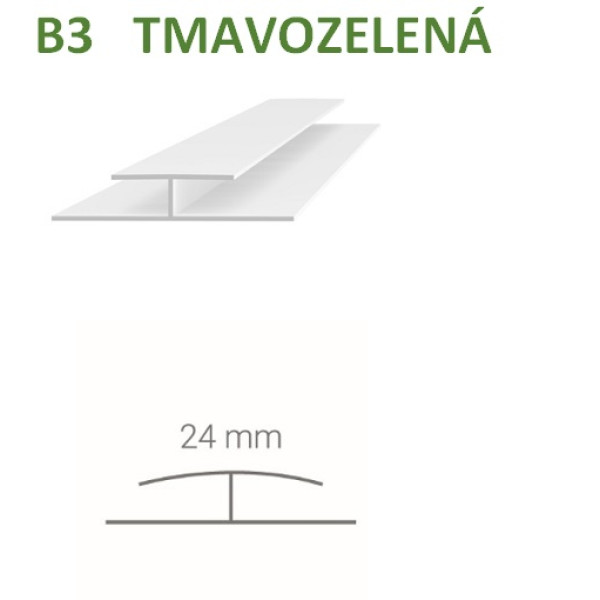 Spojovací profil Vilo B3 - tmavo-zelená / 2,7 m Spojovací profil Vilo B3 - tmavo-zelená / 2,7 m