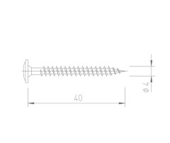 Upevňovací vrut V5142 - NEREZ A2 - 4 x 40 mm - drážka Torx Upevňovací vrut V5142 - NEREZ A2 - 4 x 40 mm - drážka Torx